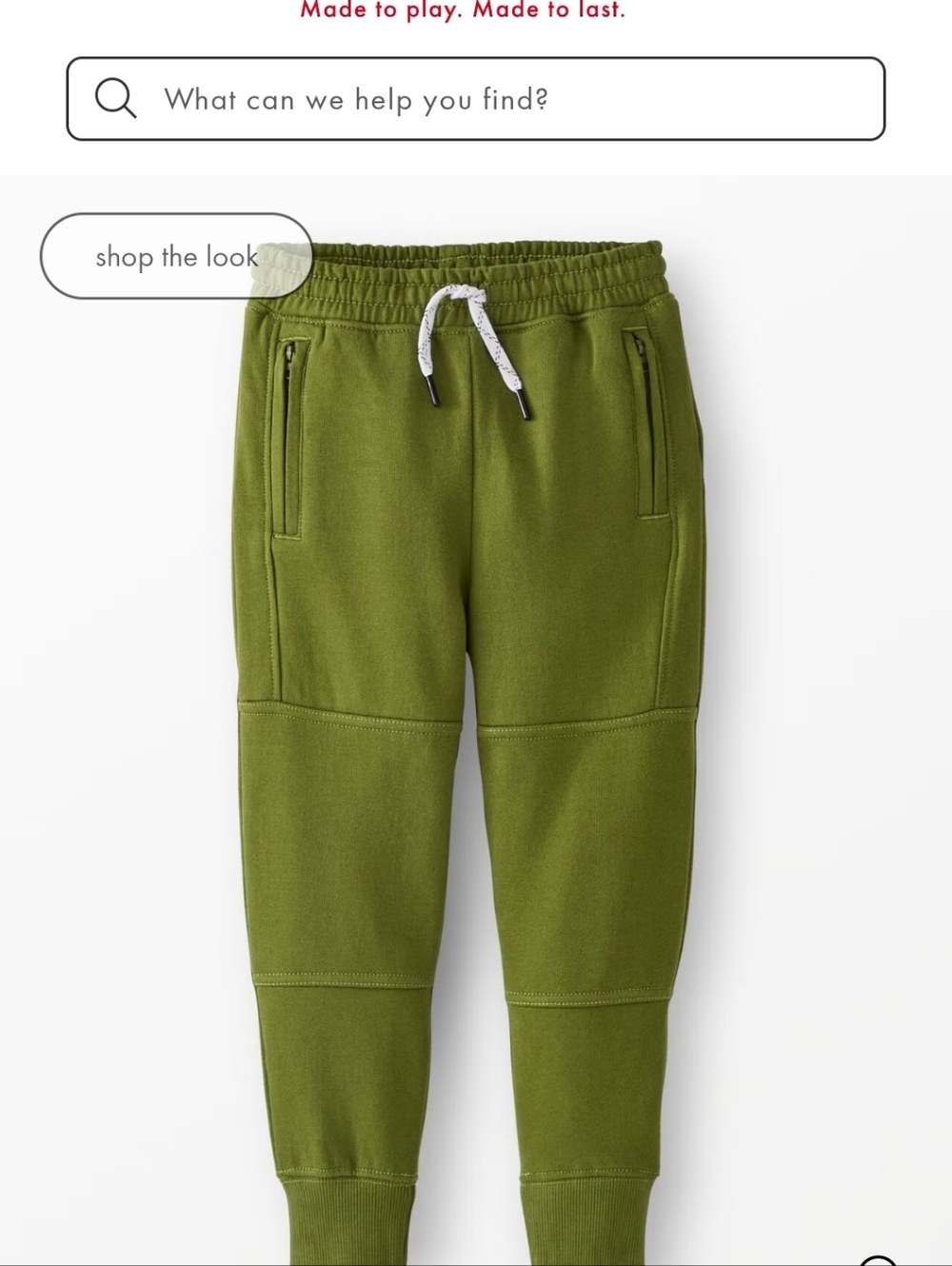 Hanna Andersson Slim Fit French Terry Double Knee Joggers